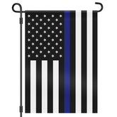 HOOSUN thin blue line flag for front yard display showing support and color.