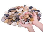 HOT SEAL mixed-color river rocks, 1–1.5 inch, polished for planters and displays