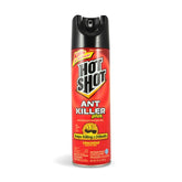 Hot Shot Ant Killer Plus aerosol unscented bottle shows fast contact kill for home pest control