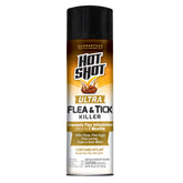 Hot Shot Ultra Flea & Tick Killer aerosol bottle ready for fast pest control on fabrics