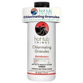 Hot Tub Things chlorine granules bottle for quick spa sanitation