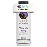 Hot Tub Things Metal Out bottle pour for easy metal removal application.