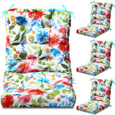 Hoteam 4-set outdoor cushions for versatile patio seating with flower pattern