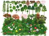 Hoteam miniature garden trees enhance diorama realism and natural detail.