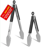 HOTEC 9-inch tongs for precise flipping during everyday cooking.