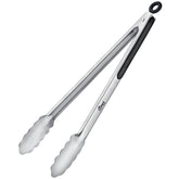 Hotec stainless steel tongs 16in with locking ring for secure cooking and serving.