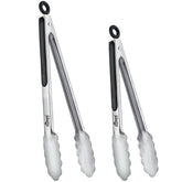 Hotec 9-inch stainless steel kitchen tongs with secure grip for cooking and serving