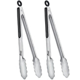 Hotec 12-inch stainless steel tongs provide a secure grip for everyday cooking.