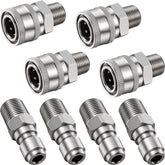 Hotop 8-pcs NPT 3/8 inch adapter set close-up, durable brass fittings.