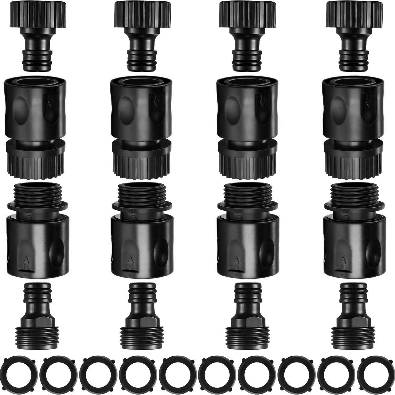 Hotop garden hose quick connector kit layout for easy setup.