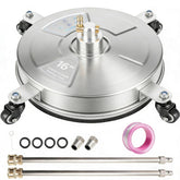 Hourleey 16-inch surface cleaner in stainless steel for expansive flat surface cleaning.