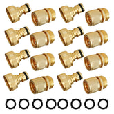 Hourleey brass male hose connector demonstrating quick, tool-free hose attachment.