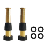 Hourleey brass nozzle 5-inch 2-pack for durable everyday watering.