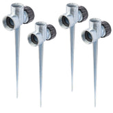 Hourleey halfinch zinc alloy sprinkler base with ground stake for easy lawn irrigation.