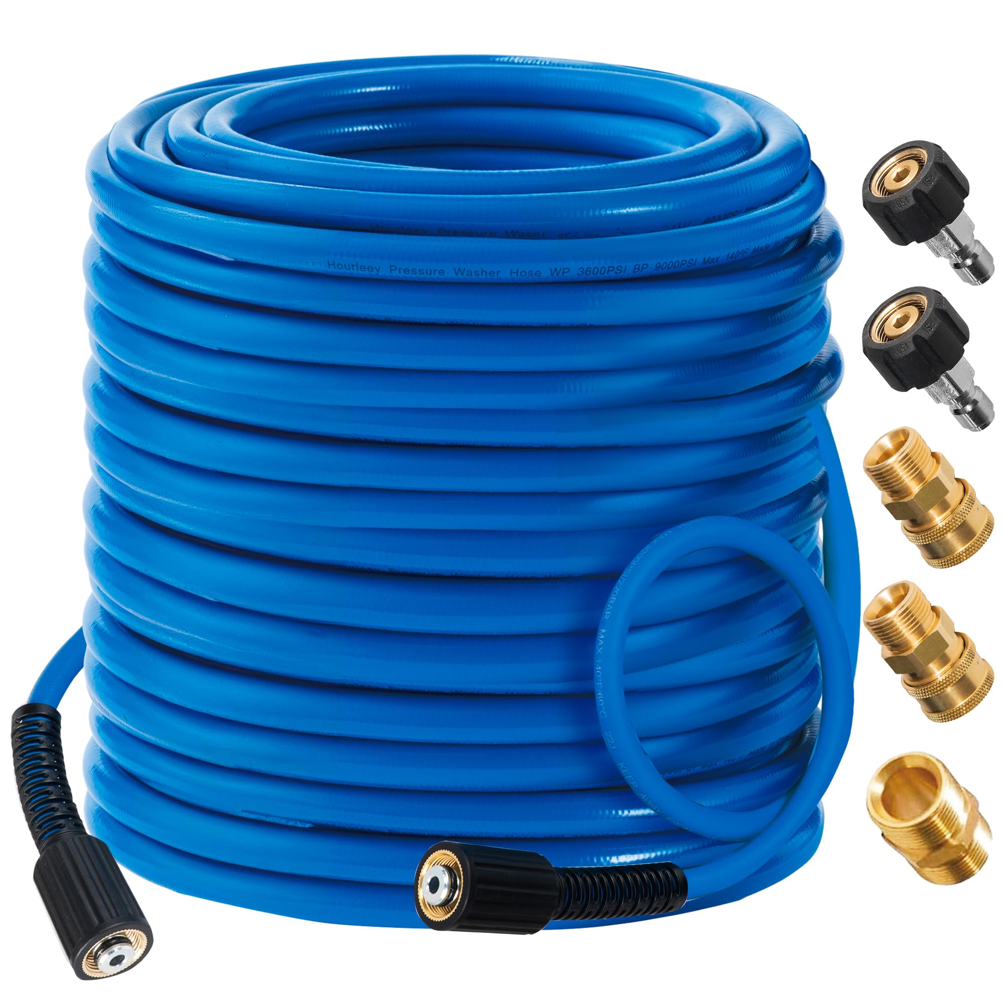 Hourleey 100 ft pressure washer hose extended reach for large cleaning tasks
