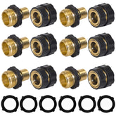 Hourleey quick connector set with six female and six male fittings for fast hose changes.