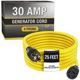 Houseables L14-30P to L14-30R 25ft generator cord for reliable outdoor power connections.