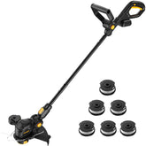 Houselife 12-inch cordless weed eater shows wide cutting diameter for crisp lawn edges