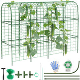 Housolution cucumber trellis u-shape structure supports vining crops in raised beds
