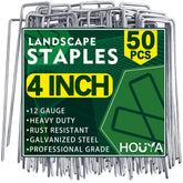 Houya landscape staples 4in for secure weed barrier installation and durable ground anchoring.