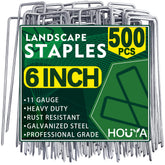 Houya landscape staples, 6 inch, 11 gauge, galvanized for secure weed barrier support.