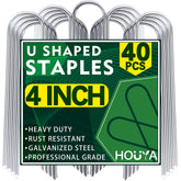 Houya U-stake 4 inch for drip irrigation, keeps tubing secure in soil.