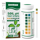 HOVIRAN soil pH test kit front view with 125 strips for thorough soil checks