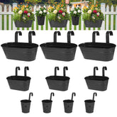 HowRU three size metal iron hanging pots large display for balcony with drainage