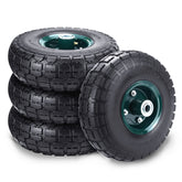 HOXWELL 10-inch flat-free tire, front view, puncture-resistant for wheelbarrows and carts.