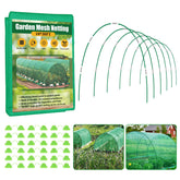 Hoyejyou garden netting kit with 10x30ft mesh protecting vegetables from pests
