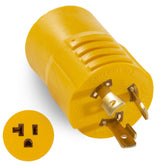 HOZHEM 30-amp shore power adapter with twist-lock for secure RV power.