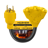 HOZHEM L5-30P to 5-20R/5-15R adapter in use powering RV appliances safely.