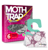 HQBLC Mottenfalle traps in a closet protecting wool garments from moth damage.