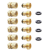 HQMPC brass garden hose quick connect set shows six female connectors for easy, leak-free fittings.