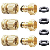 HQMPC garden hose quick connect solid brass assembly for durable, leak-free performance