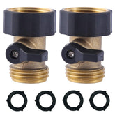 HQMPC heavy-duty brass shut-off valve two-pack ready for easy hose control.