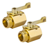 HQMPC heavy-duty brass shut-off valve close-up showcases sturdy build for garden use.