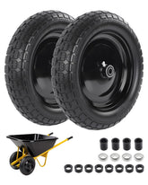 HQPASFY 14.5-inch flat-free tire assembly for wheelbarrows and carts.