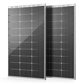 HQST 100W panel front view showing compact, lightweight solar power for boats and RVs.