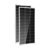 HQST 2-pack 100W 12V panel front view, high-efficiency monocrystalline cells