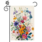 Hsrvivi spring-summer floral flag 12x18 displayed outdoors for year-round color.