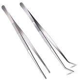 HSTECH 12-inch straight-tip tweezers for precise kitchen and garden use.