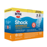 HTH 52036R shock bottle pour shows rapid dissolution for quick pool treatment.