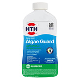 HTH Algae Guard Advanced bottle pour for fast algae control in pools.