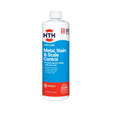 HTH Metal Stain Defense bottle 32oz for routine pool maintenance and stain prevention.