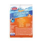 HTH Super 3-Inch Tablet package ready to sanitize pool water