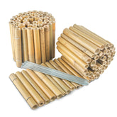 HTWNK Bamboo Edging in a garden defines borders with natural color.