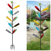 HUAGHEE wine bottle tree stand garden display for showcasing up to 15 bottles outdoors