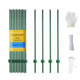 HuaSheWJ metal fence post 4ft green in pack of 20, durable and rust-resistant.