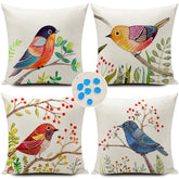 HUASHUZI outdoor pillow cover with birds pattern, 18x18 inches, ideal for patio decor.